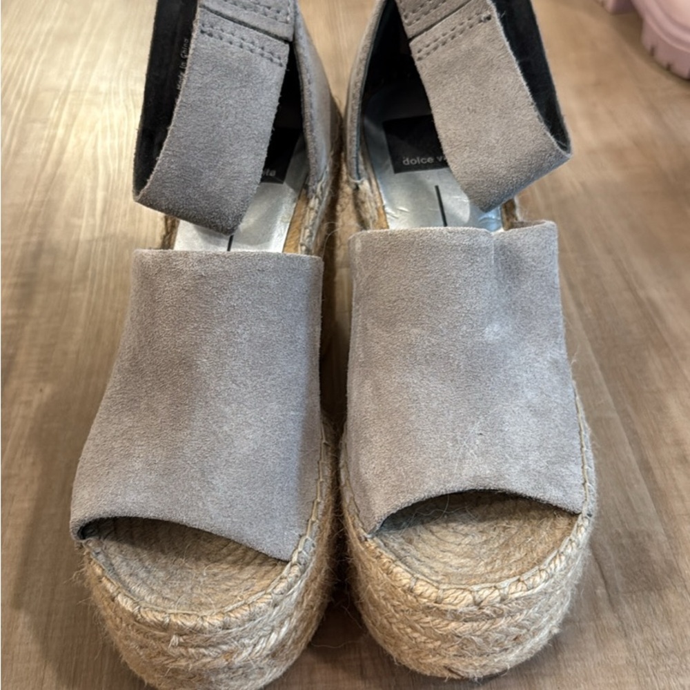 Dolce Vita Gray Platform Espadrille Sandals